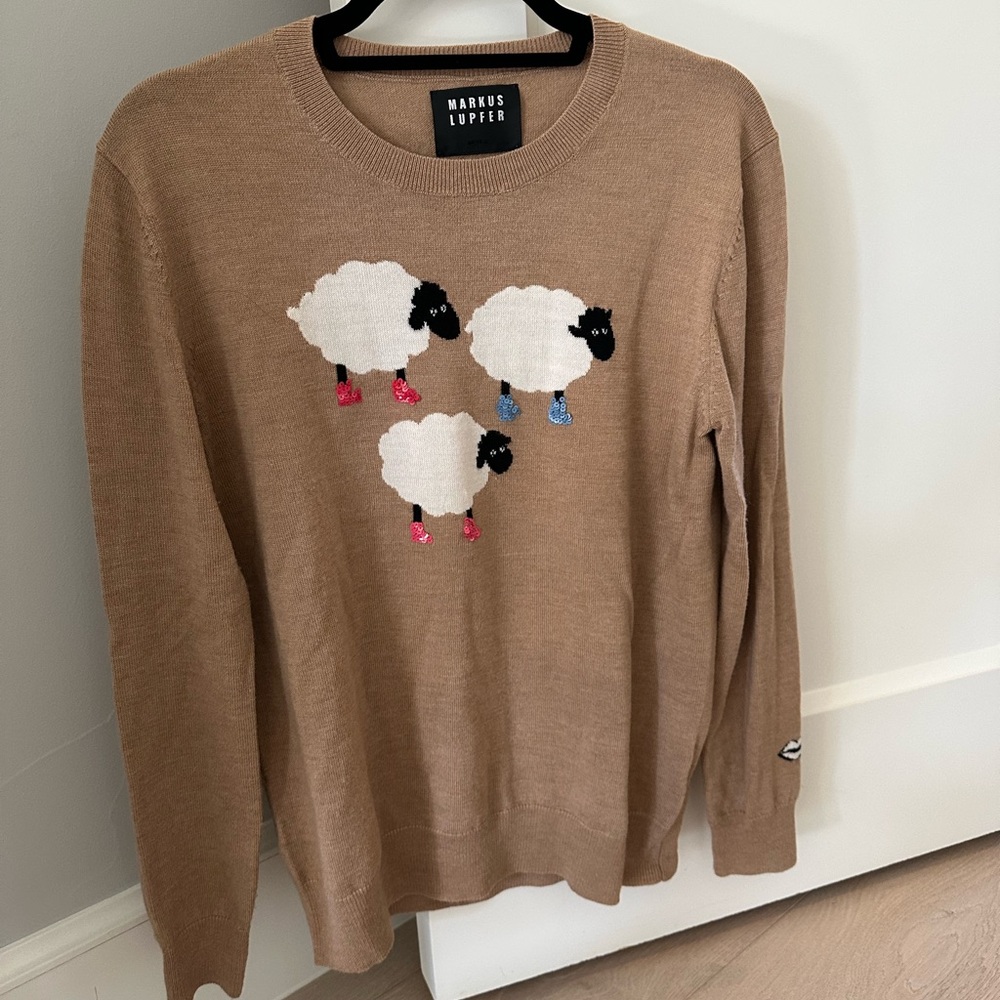 Markus Lupfer Natalie Sheep Sweater, Size Medium, Like New